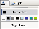 Botón: Color de fuente - paleta