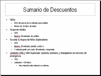 Diapositiva: Sumario de Descuentos