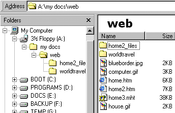 Explorer - web with mht archive file