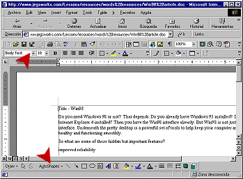 Word doc in IE with Word toolbars