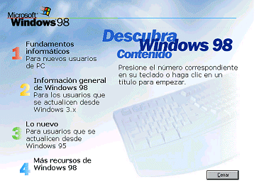 Bienvenido - Descubra Windows 98