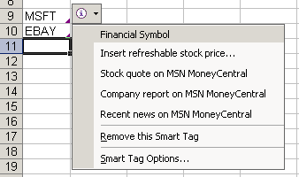 Button: Smart Tags Actions menu