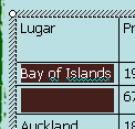 Celda Bay of Islands y celda en blanco - seleccionada