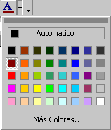 Botón: Color - paleta en Word 2000