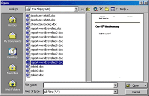 Dialog - Open - Preview view