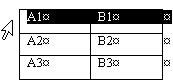 Table with selected row