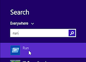 Pane: Search for 'run' (Win8.1)