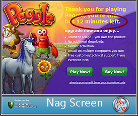 Nag Screen: Peggle