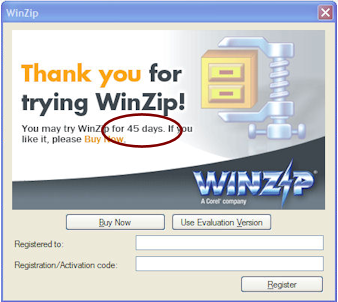 Nag Screen: WinZip