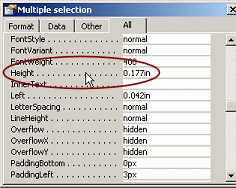 Dialog: Propeties - multiple sections - height