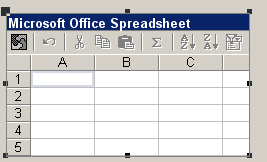 Object: Microsoft Office spreadsheet