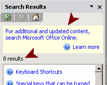 Task Pane: Search Results - offline only