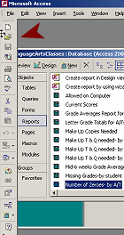Toolbar: Database - Docked at left