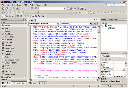 Window: Microsoft Script Editor