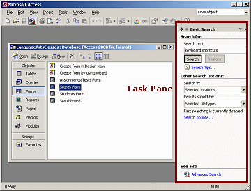 Window with Task Pane - Basic Search