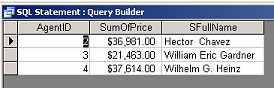 Query Builder: Datasheet