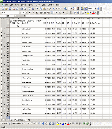 Excel version after resizing rows and columns