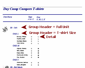 Print Preview: Nested Groups