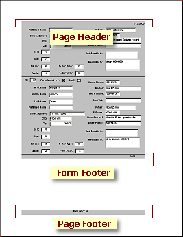 Form Print Preview: last page, showing page header, form footer, page footer