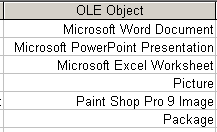 Datasheet View: OLE objects don't show