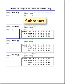 Report with subreport for each record