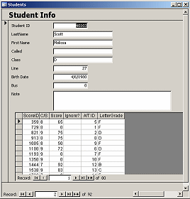 Form with subform in datasheet view