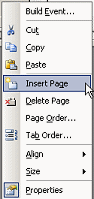 Right Click Menu: Insert Page