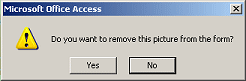 Message: Do you want to remove this picture from the form?