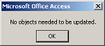 Message: No objects needed to be updated.