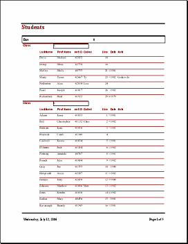 Align Left 2 report layout