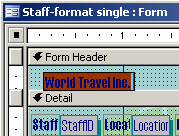 Form Design View: after typing label