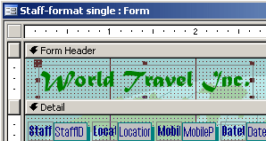 Label 'World Travel Inc.' resized to fit