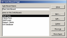 Dialog: Edit Switchboard Page - 5 items