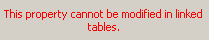 Warning in Table Design View: This property cannot be modified in linked tables.