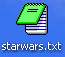 Icon on Desktop for starwars.txt