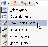 Button: Query Types - Make Table