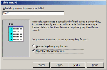 Dialog: Table Wizard - name table - use primary key?