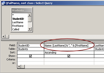 Example: Query with calculated field