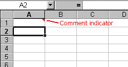 cell with comment indicator