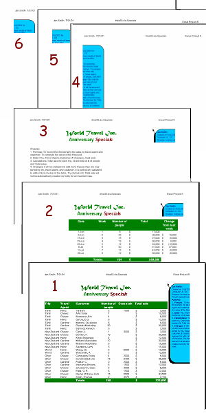 Preview: Multiple pages print with part of comment included