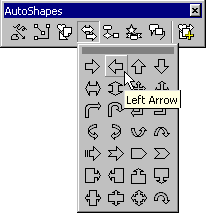 Toolbar: AutoShapes with arrow palette