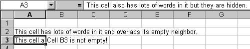 cells with overlapping text