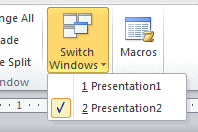 Button: Switch Windows (PowerPoiint 2010)