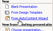 Pane: New - From AutoContent Wizard (2002)