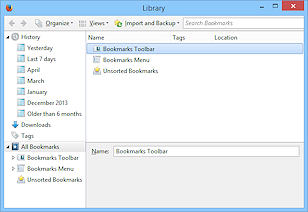 Dialog: Library - Bookmarks (Firefox 29)
