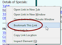 Right Click Menu: Bookmark This Link (Firefox 29)
