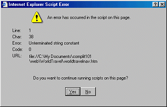Dialog- Javascript error