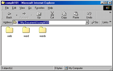 Internet Explorer showing folder contents