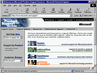 Internet Explorer - Microsoft Support page