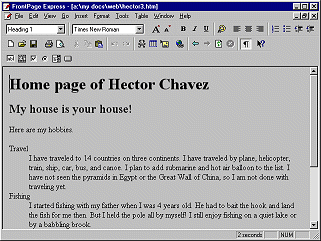 hector3.htm displayed in FPX window